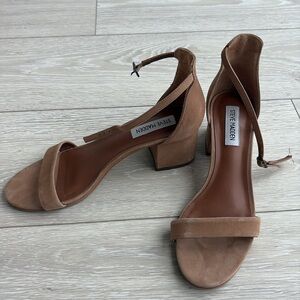 Steve Madden Irenee Leather Nude Strappy Heels